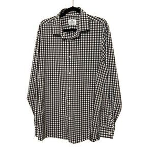 Mizzen Main Button Up Shirt XXL Trim Fit Performance Stretch Gingham Check Plaid